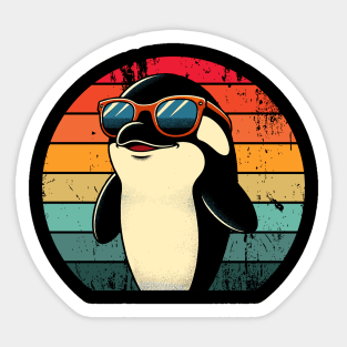 Retro Orca in Sunglasses Pun Meme BBQ Pool Party Funny Orca Sticker